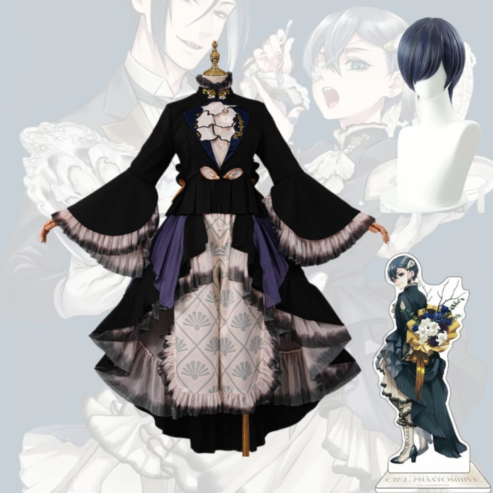 Formal Skirt - 黒執事シエル・ファントムハイヴコスプレ衣装エレガントなフォーマルドレスとアクセサリー付きアニメキャラクターロールプレイパフォーマンス衣装