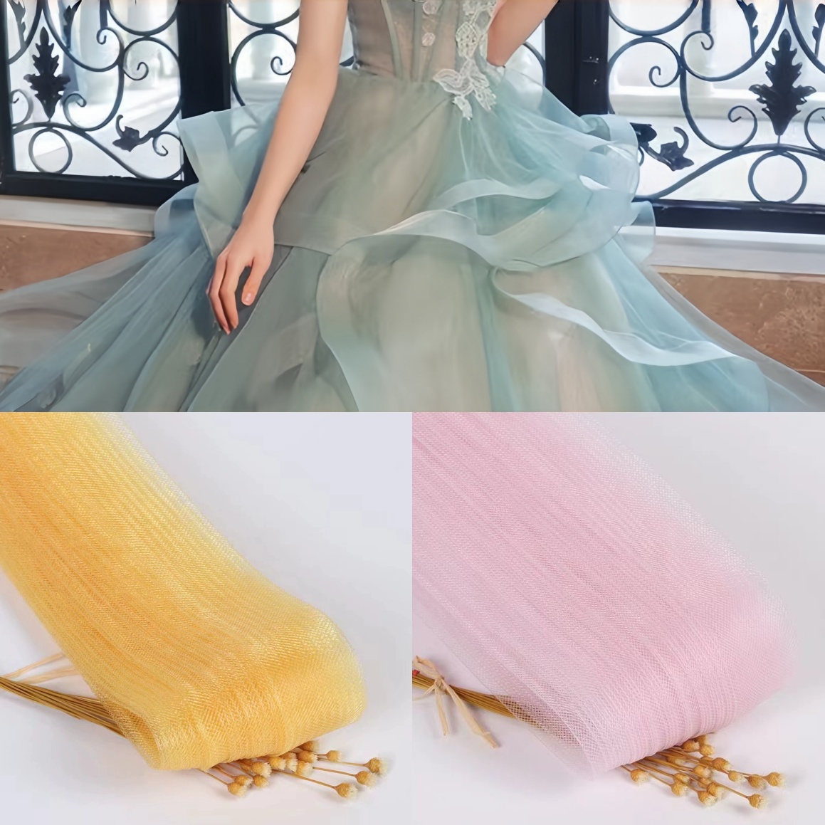 Wedding Dress - ウェディングドレス、ブライダルドレス、ダンスドレス、フォーマルドレス、クリノリン、メッシュ素材、手芸、裁縫アクセサリー、DIY、工場在庫あり。