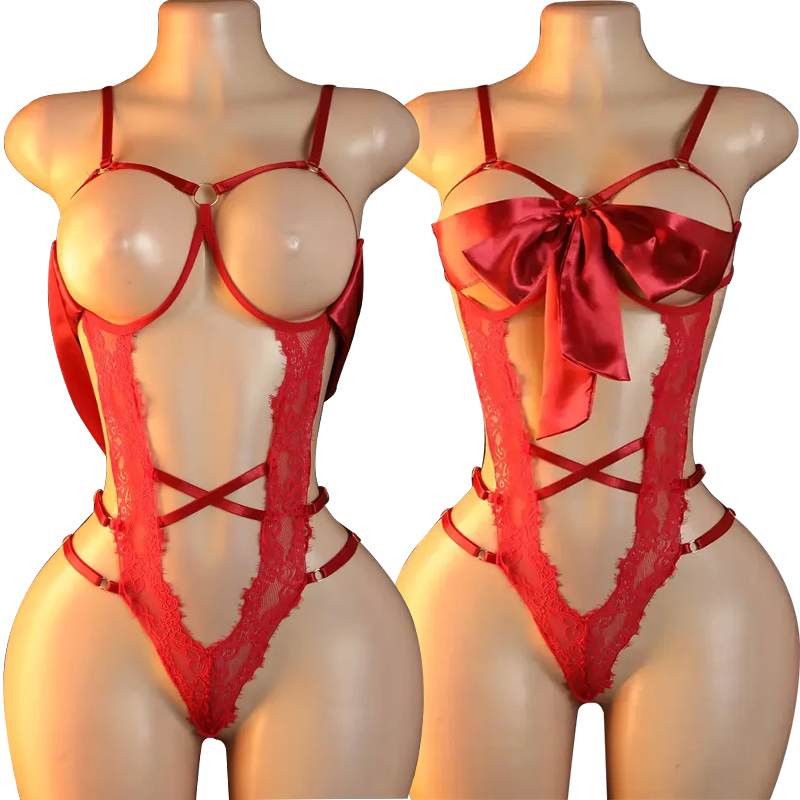 セクシーで挑発的な女性用ランジェリー。オープンブラ、股なし、 - Lace Dress のレビューと価格