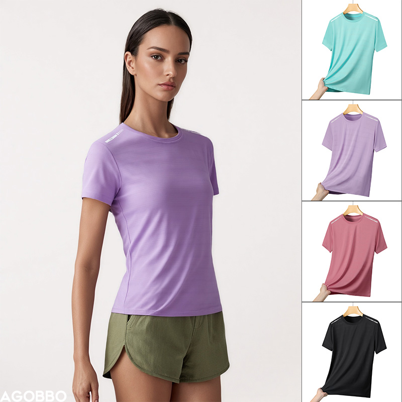 女性反射ランニング Tシャツ高弾性メッシュ通気性速乾性アイス - Silk Blouse のレビューと価格